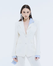 White Ecru Linen Jacket