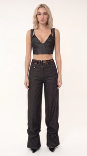 Top Bra lace Gray