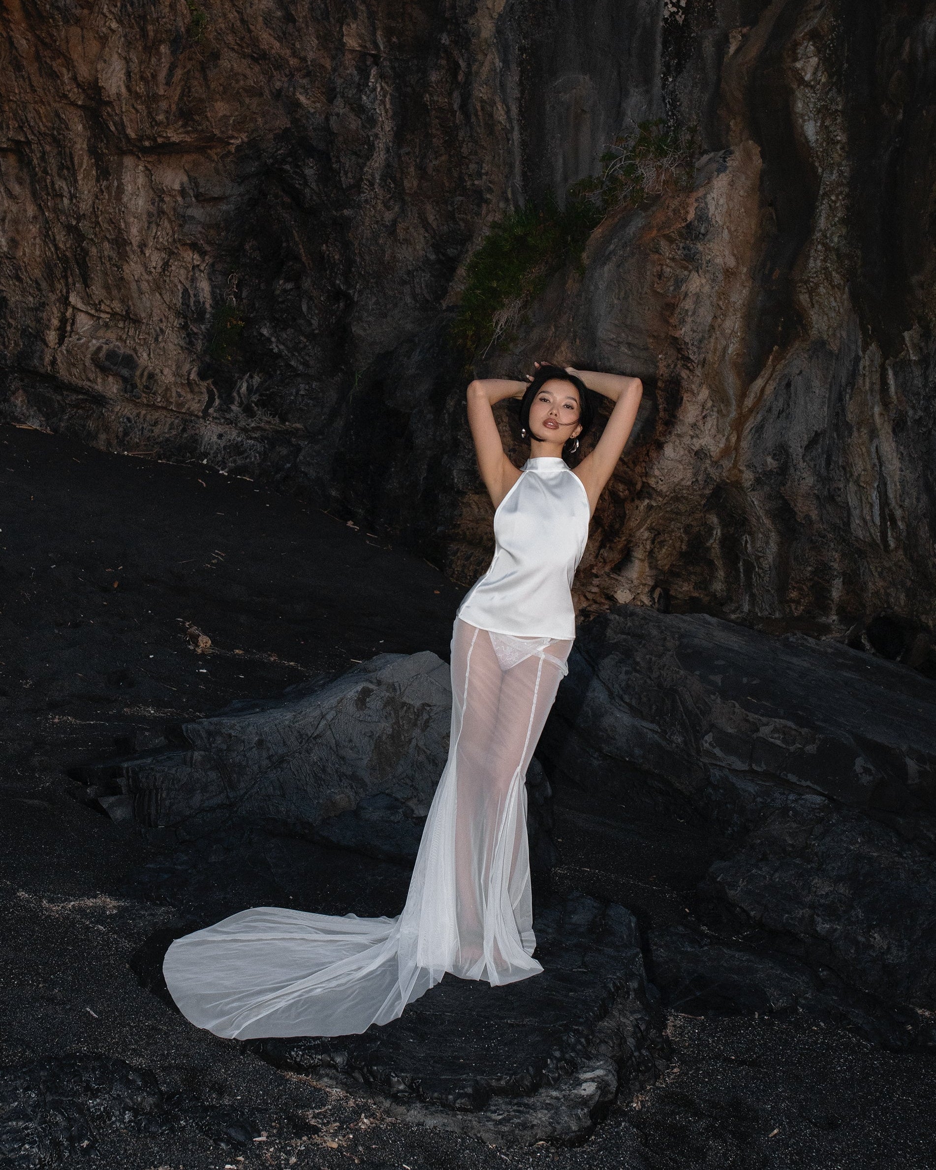 White Mesh Siren Skirt