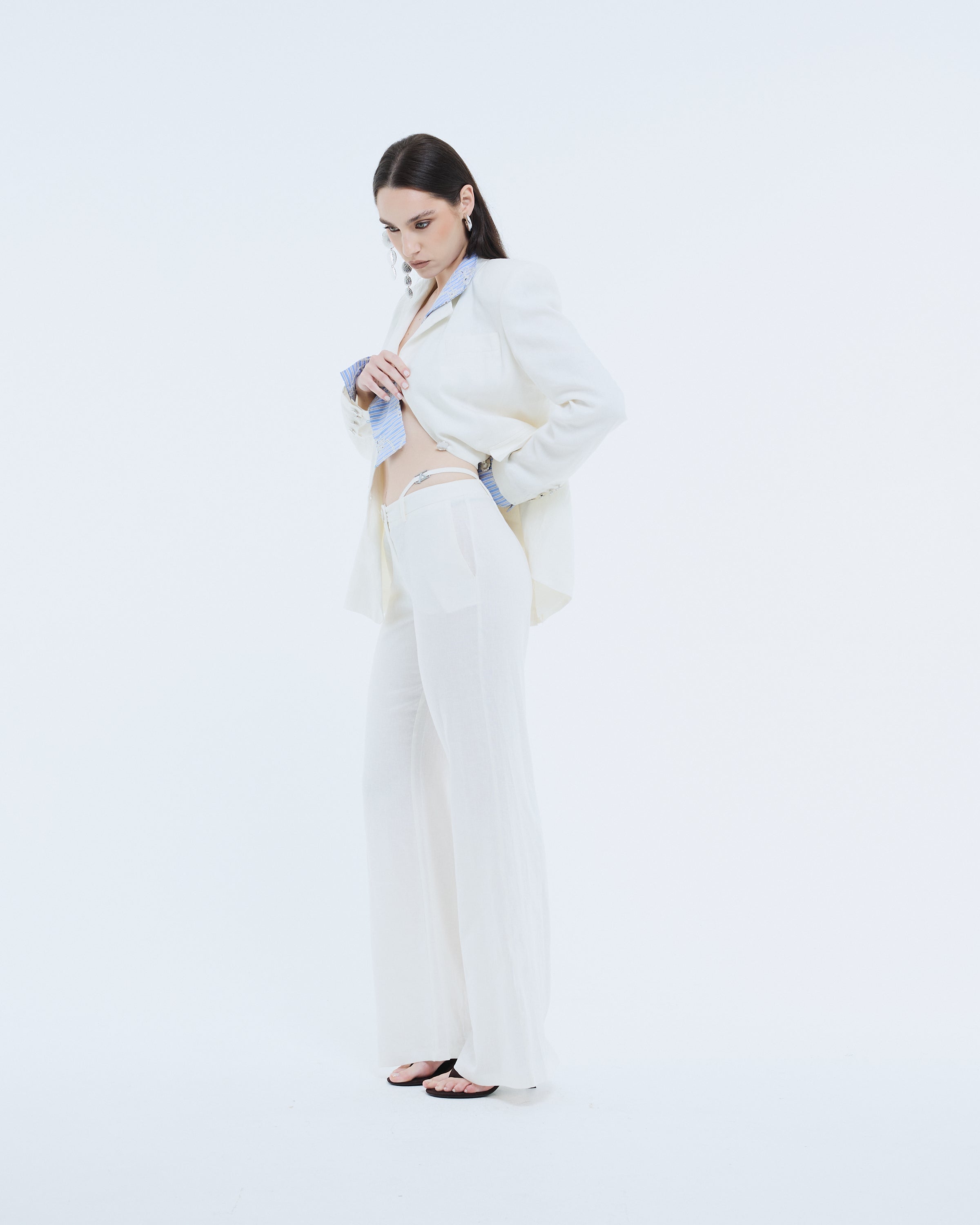 White Ecru Linen Pants