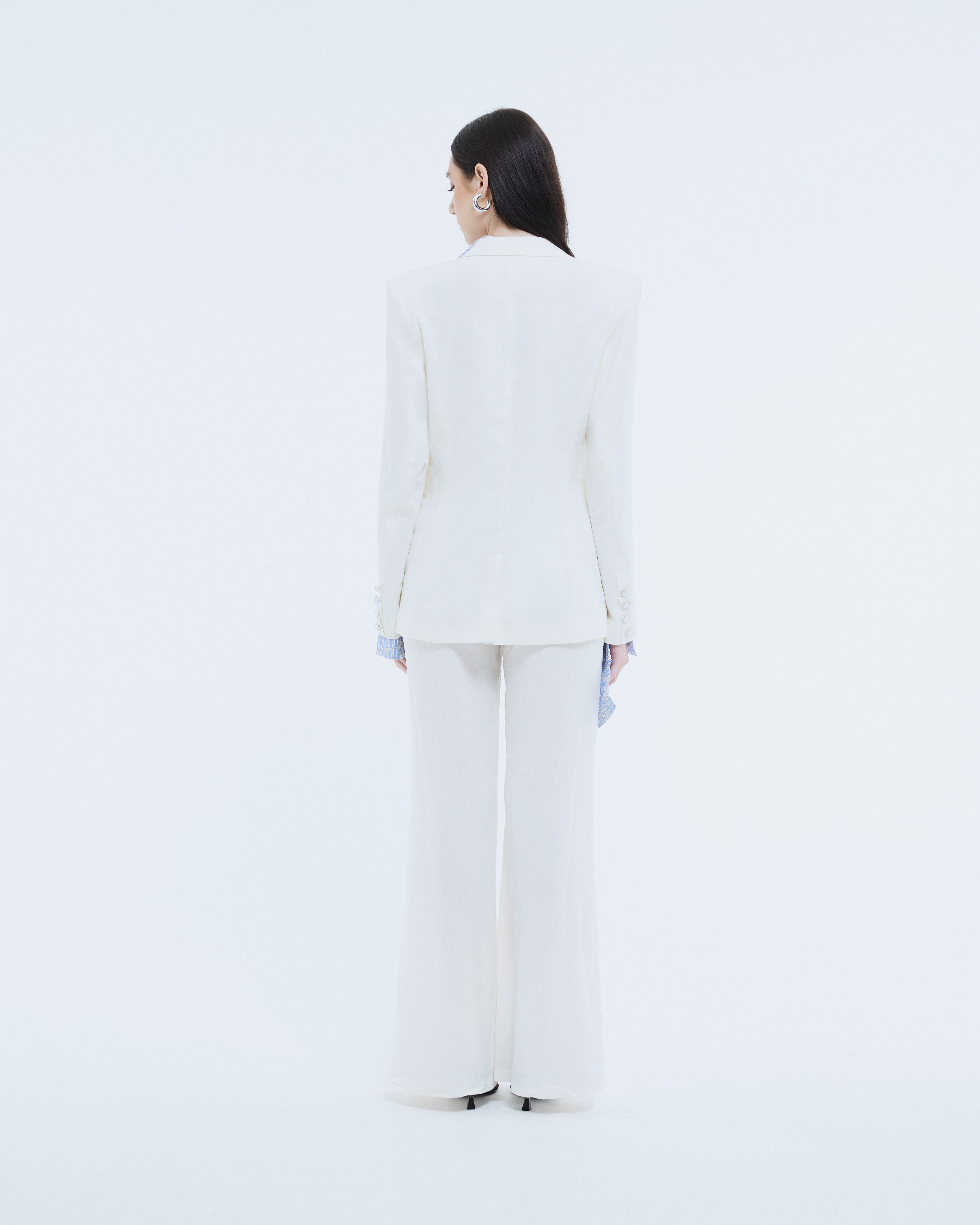 White Ecru Linen Jacket