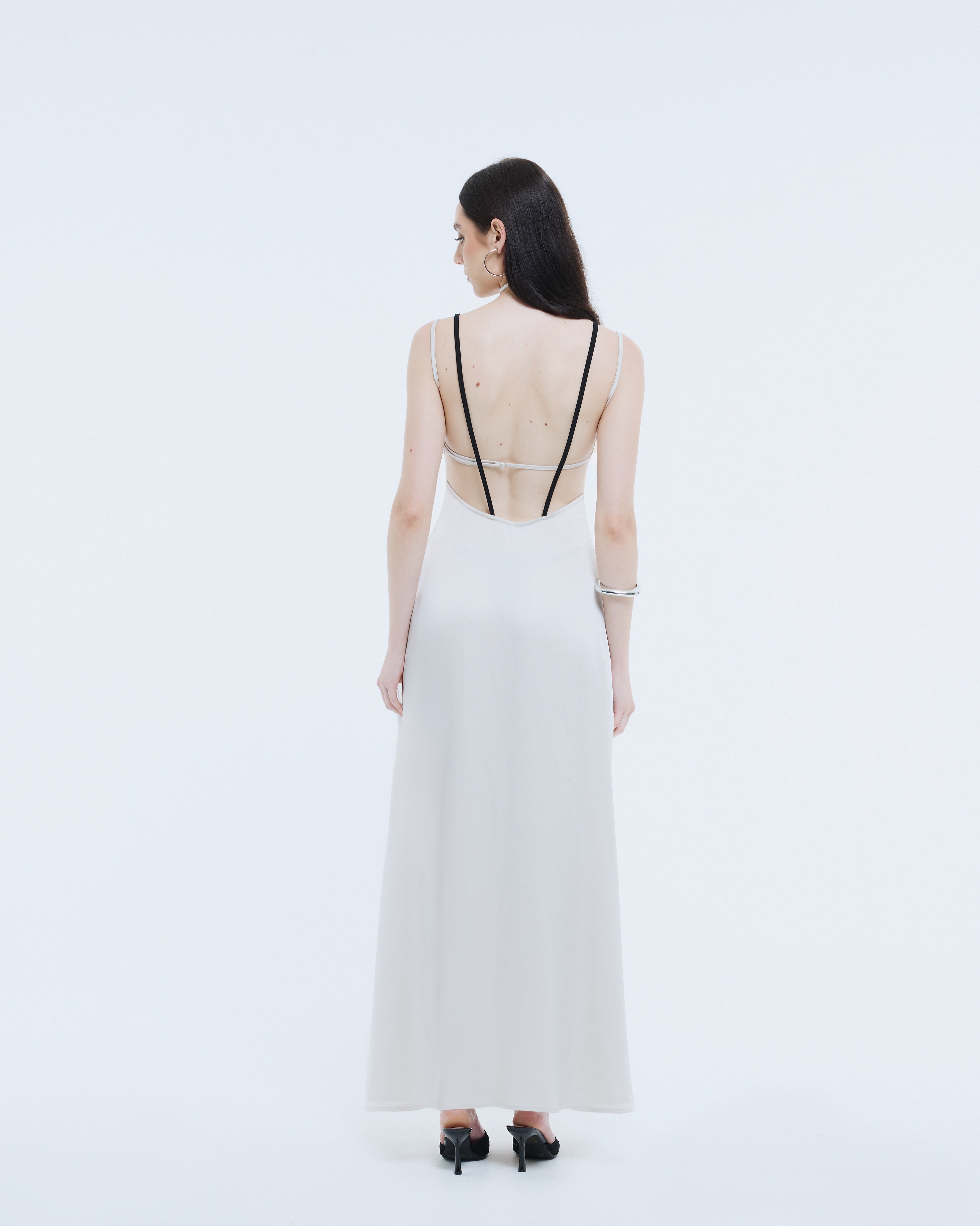 Ivory Origami Silk Dress